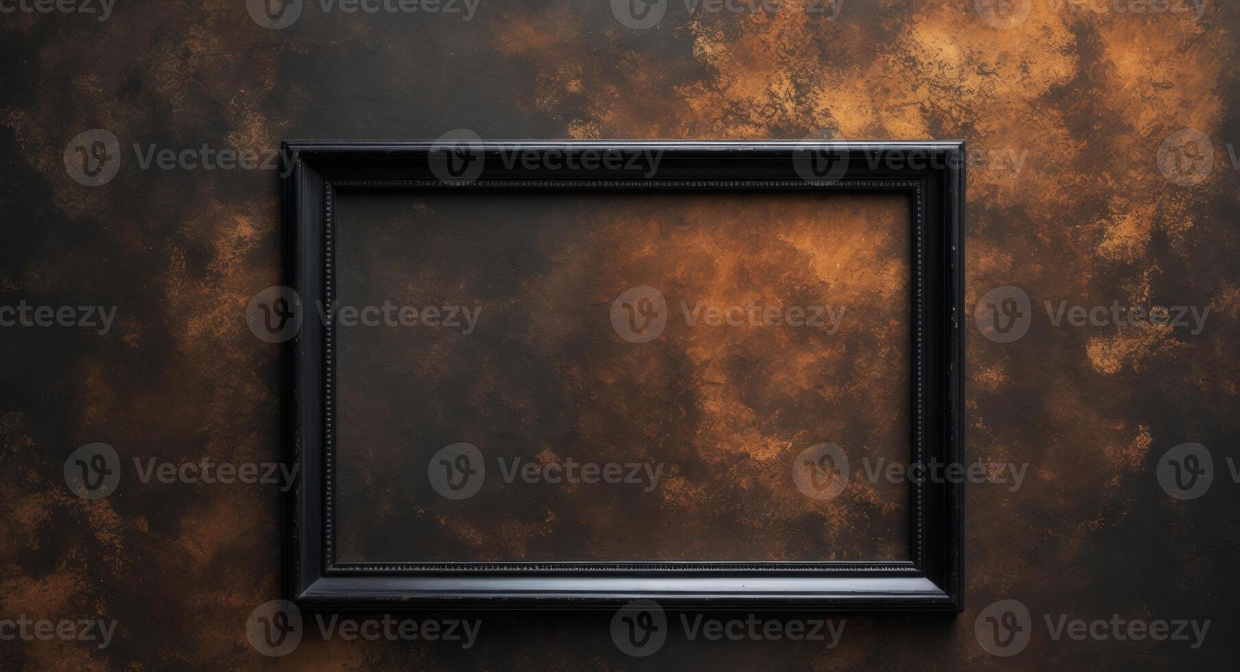 Black frame on a dark wall photo