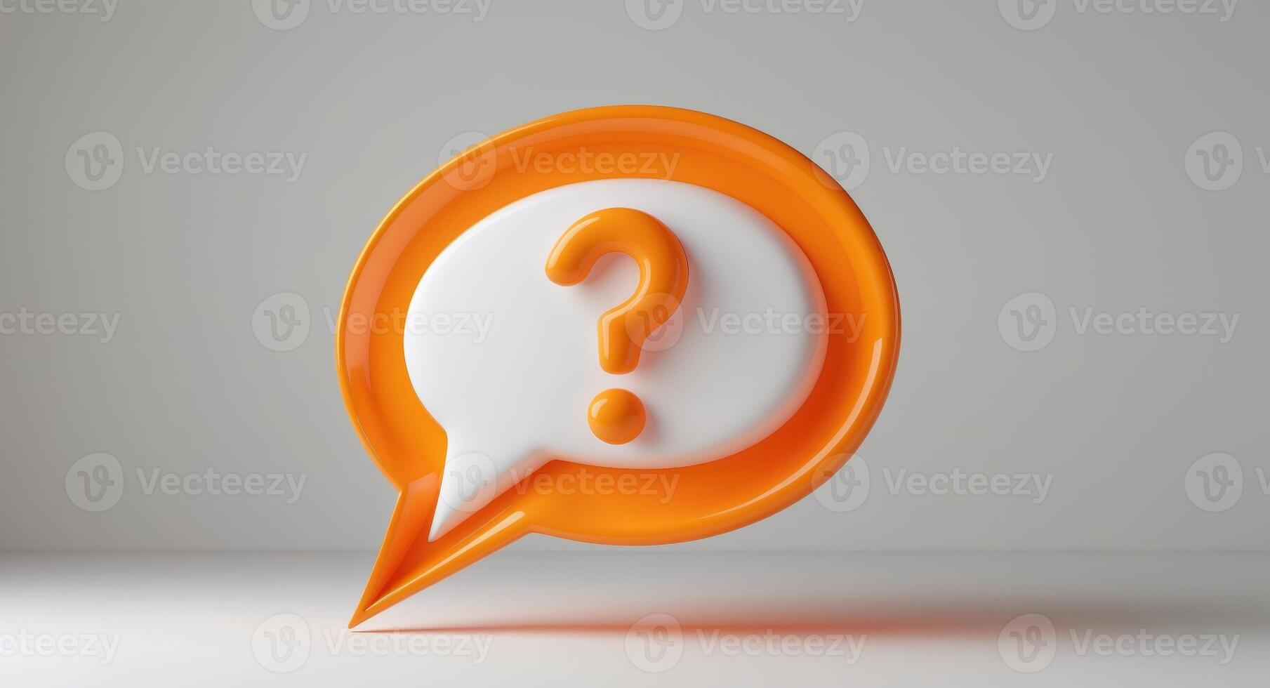 3d illustration of a speech bubble with question mark photo
