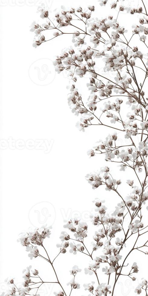 A branch of flowers with leaves on it photo