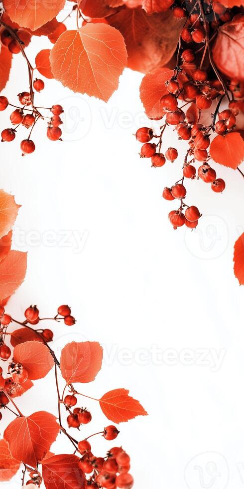 Autumn leaves frame with copy space photo