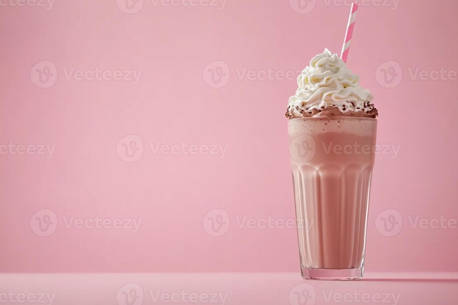 Chocolate Milkshake With Whipped Cream, Copy Space, Cuisine Photography photo