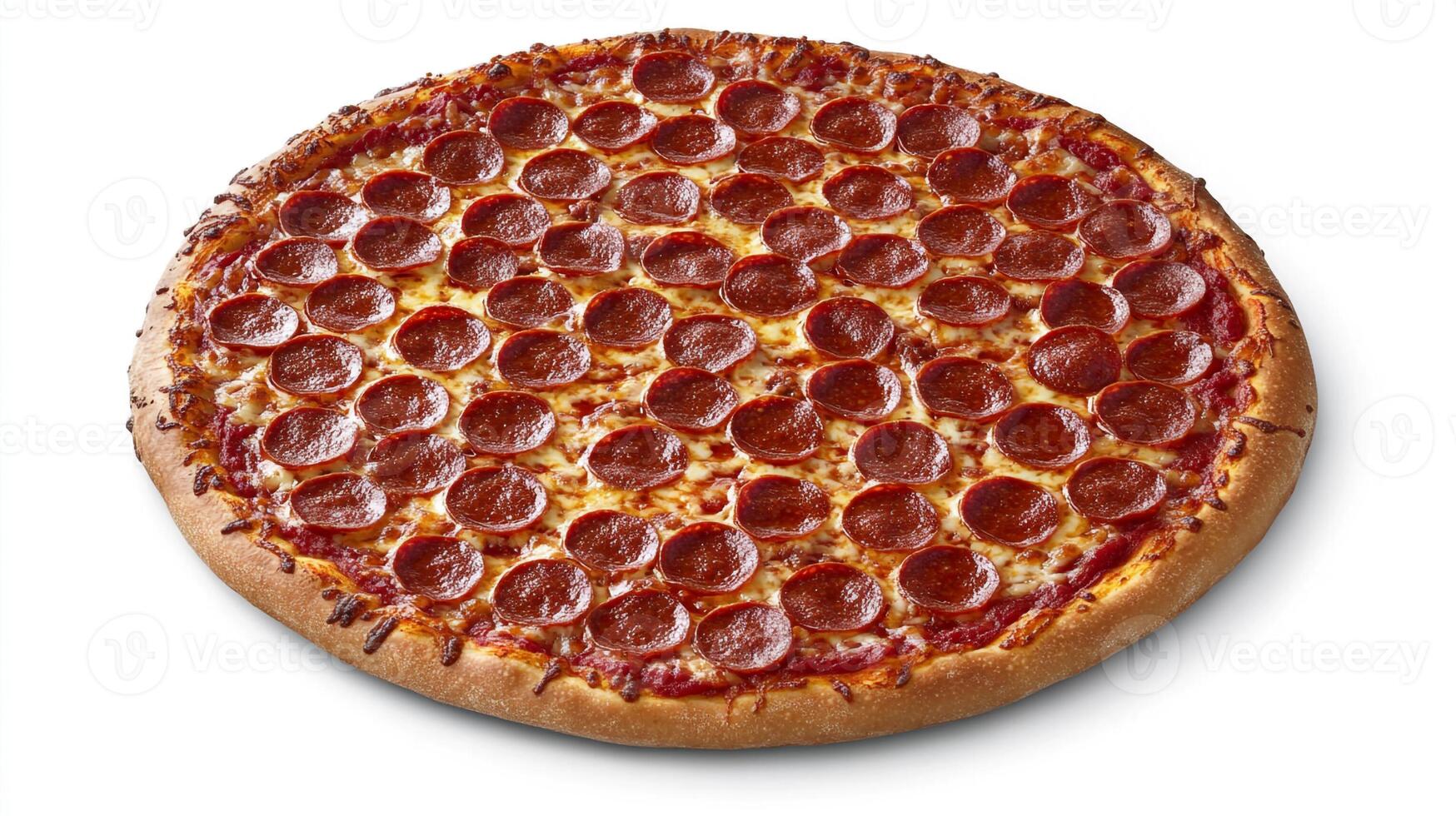 Top View Large Pepperoni Pizza, Food Photography photo