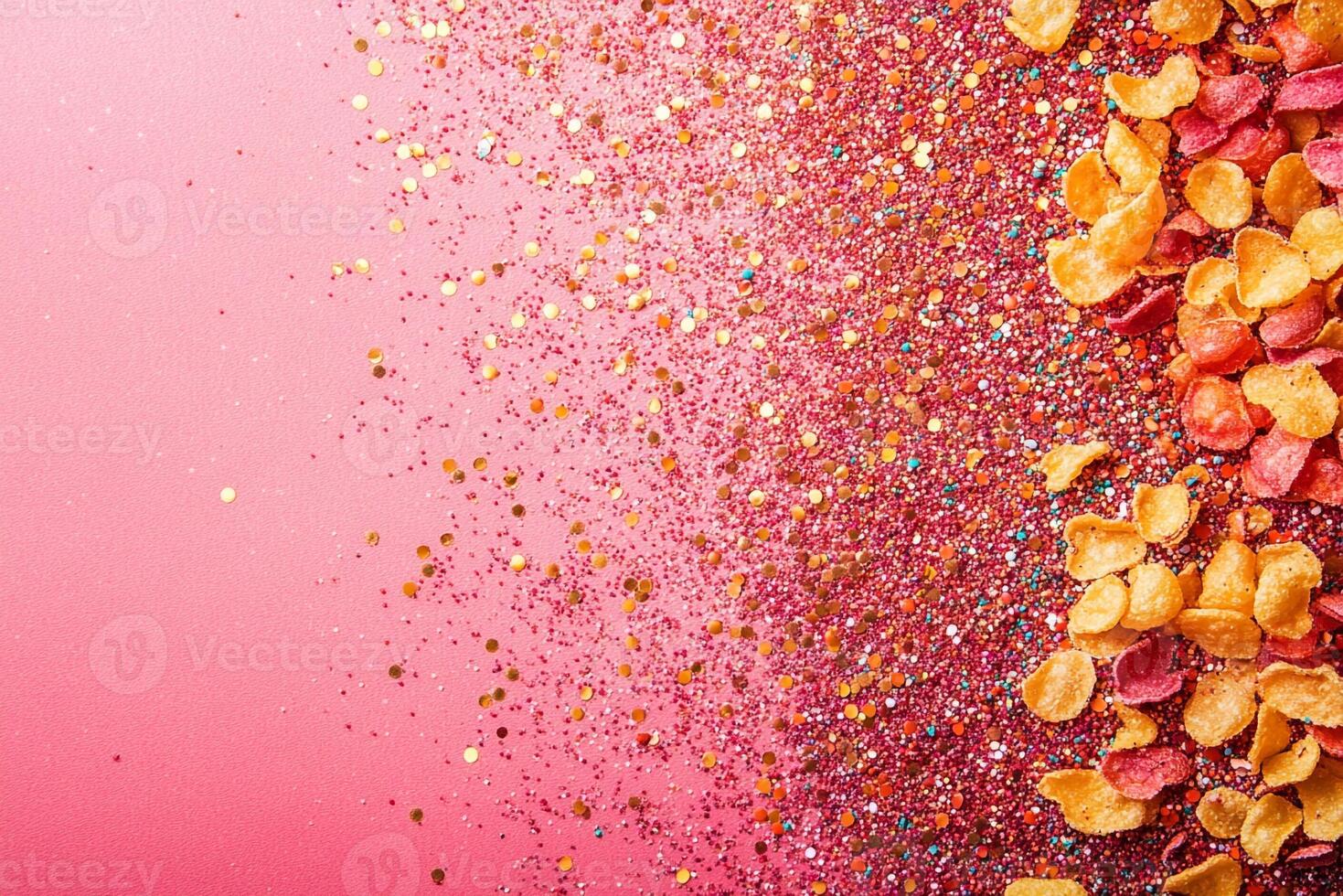 Top View Of Kettle Chips On Vibrant Background With Copy Space, Cuisine Photography photo