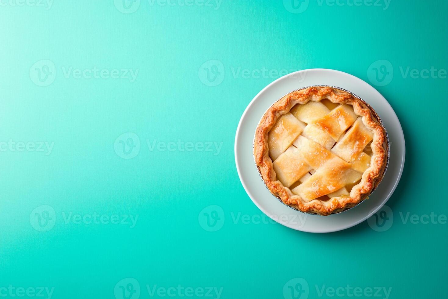 Top View Of Mini Apple Pie On Vibrant Background With Copy Space, Cuisine Photography photo