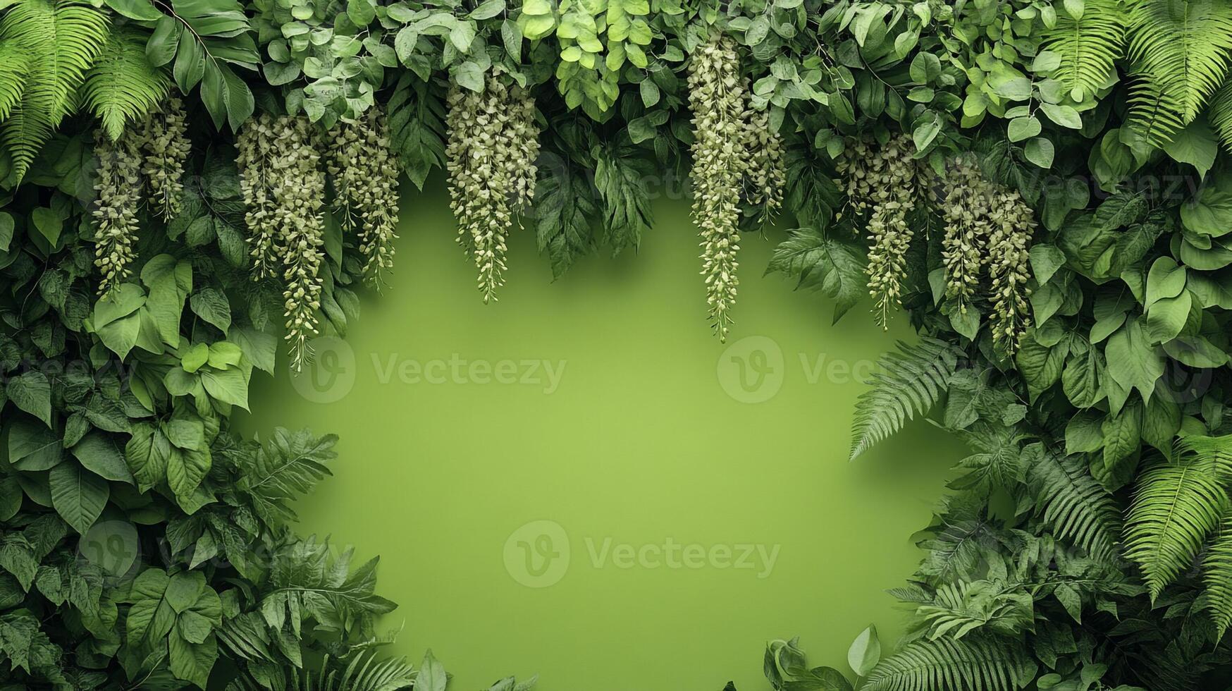 Wisteria on a vibrant background, top view photorealistic flower photo