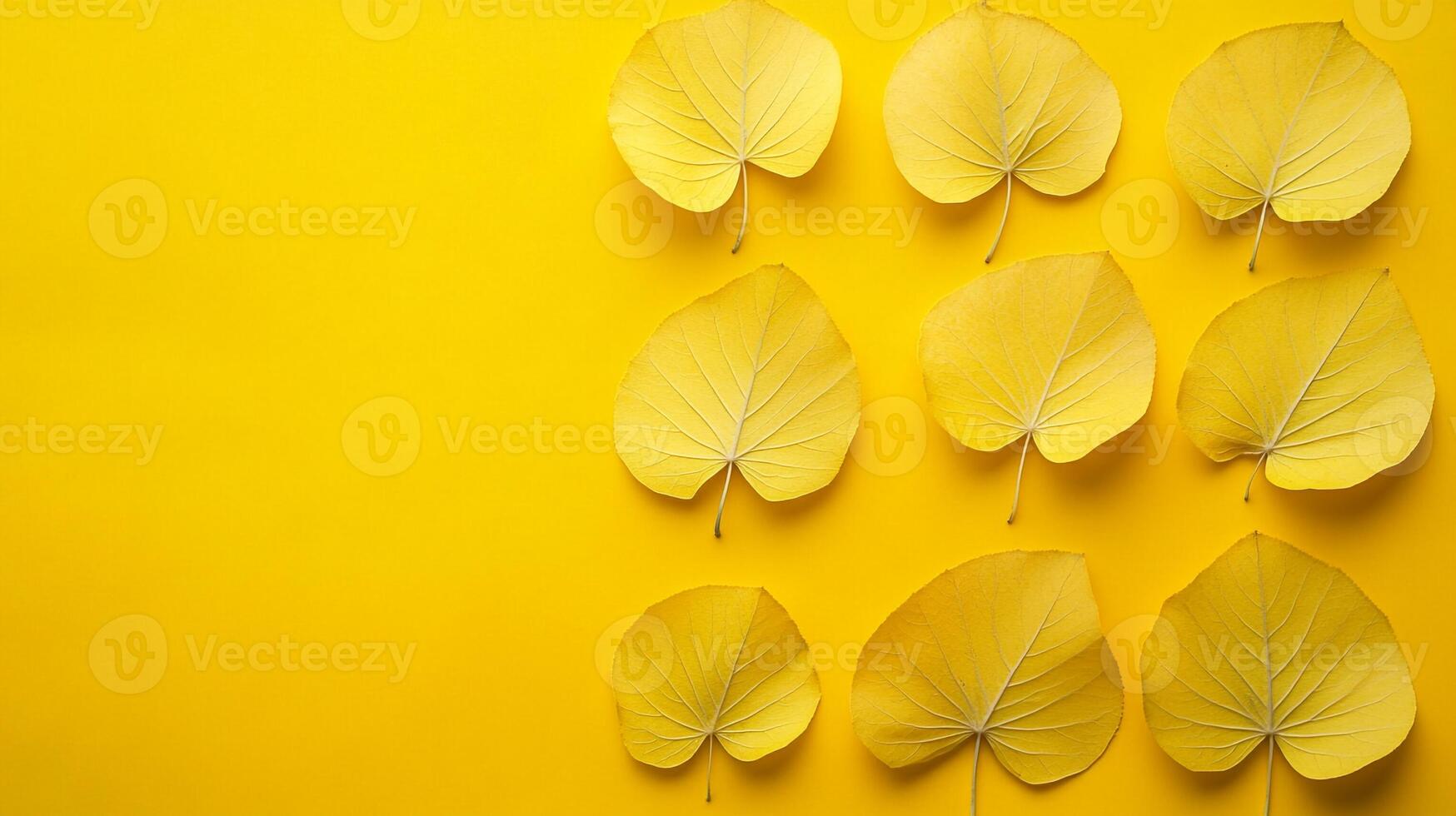 Yellow Poplar on a vibrant background, top view photorealistic plant photo