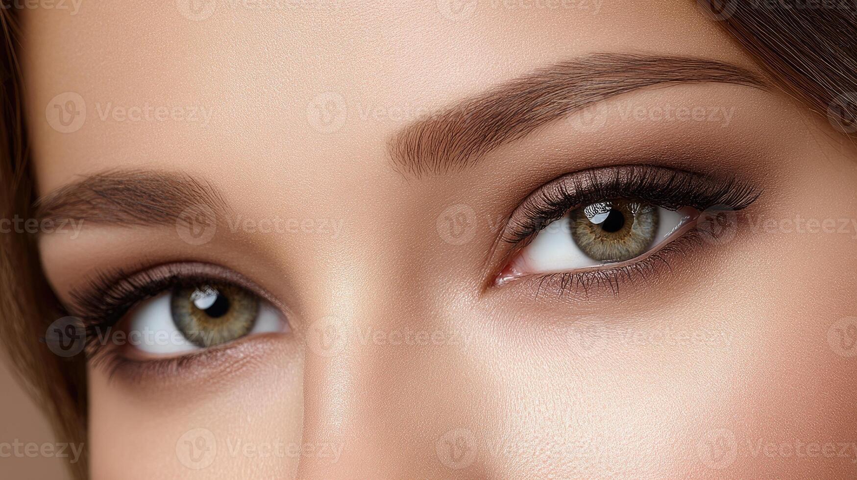 A woman with brown eyes and a brown lip photo