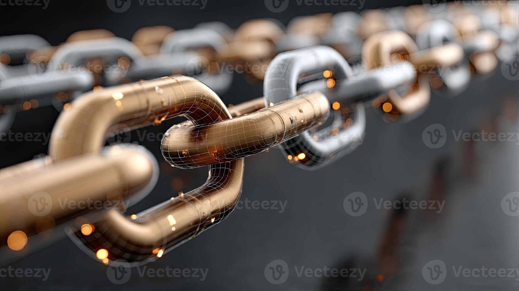 A chain of links with a gold chain photo