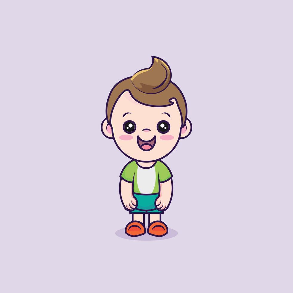 Baby boy standing with big smile vector