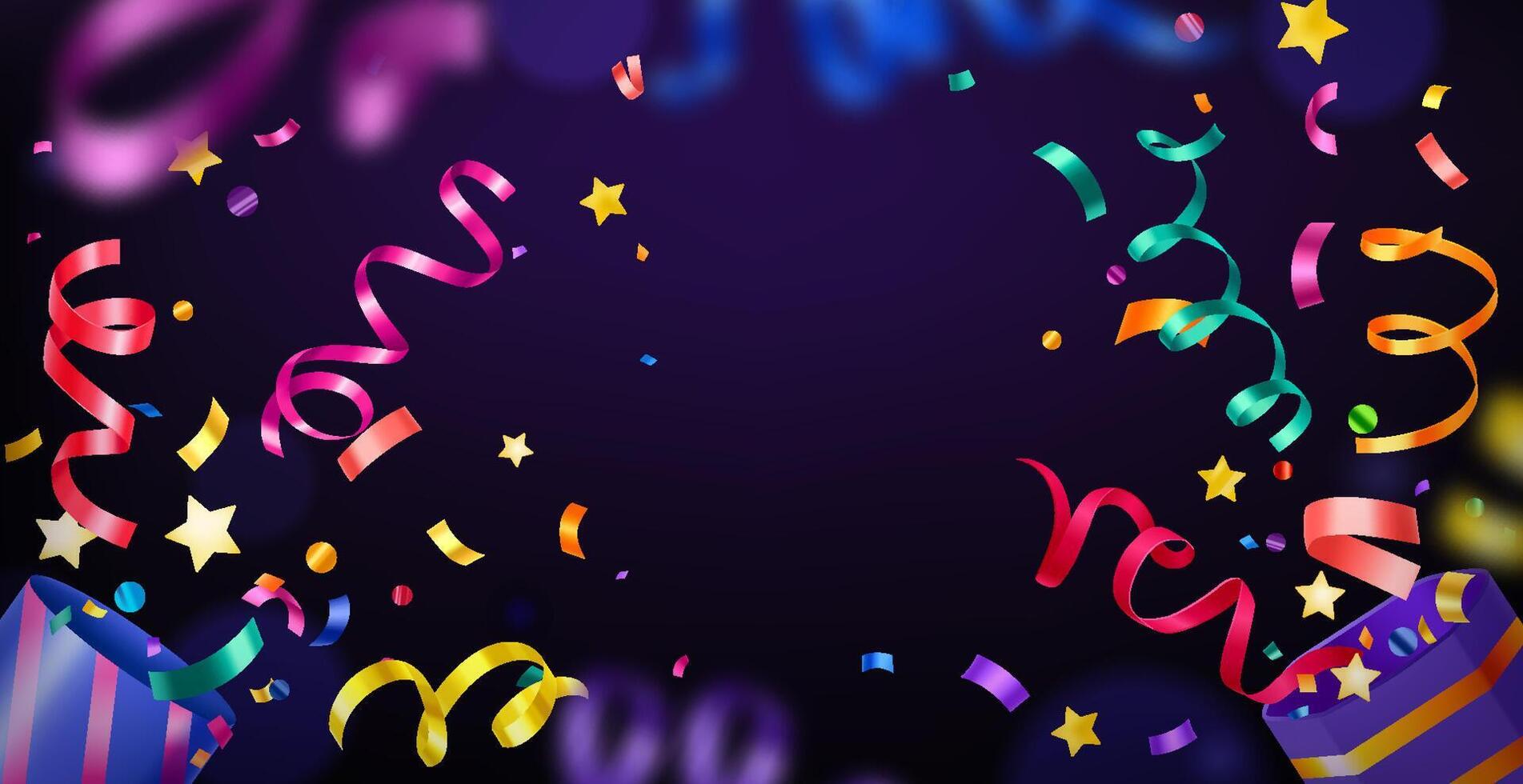 Realistic Celebration Party Confetti Background vector