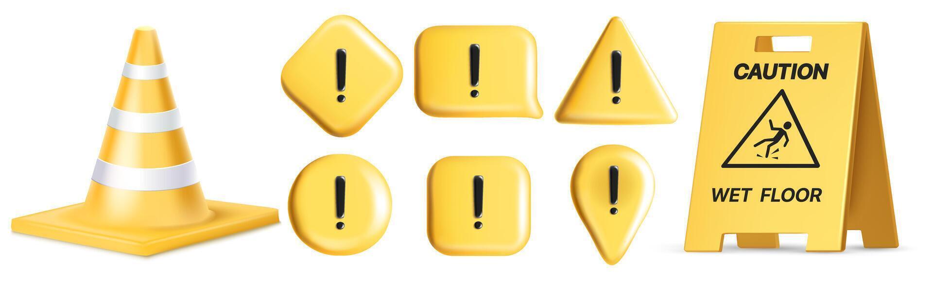 Warning Signs Realistic Original Set vector