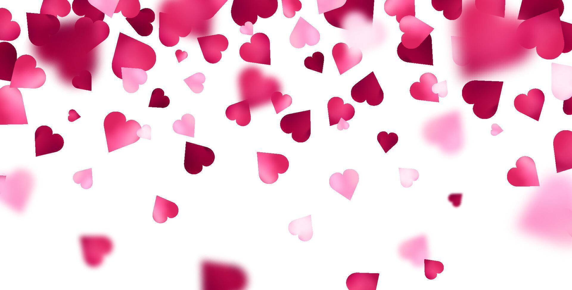 Realistic Valentines Day Hearts Background vector