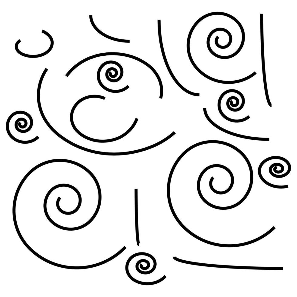 Abstract Spiral Line Art Collection vector