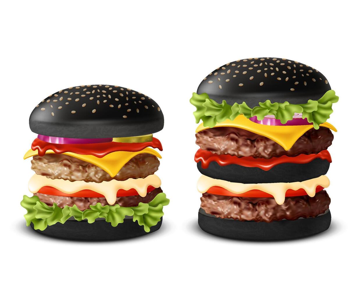 Realistic Smash burger with white background vector