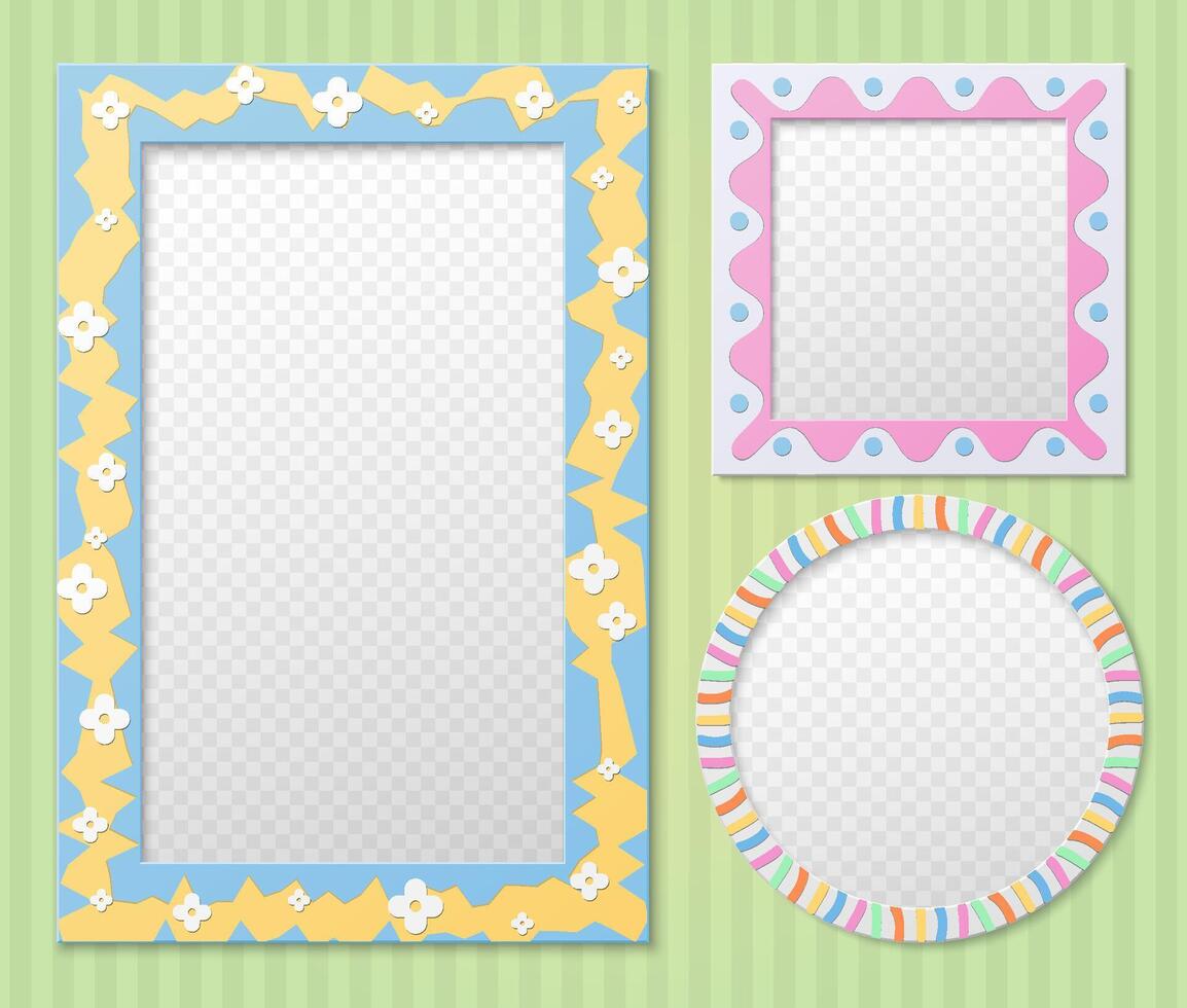 Three Realistic Photo frame Set vector