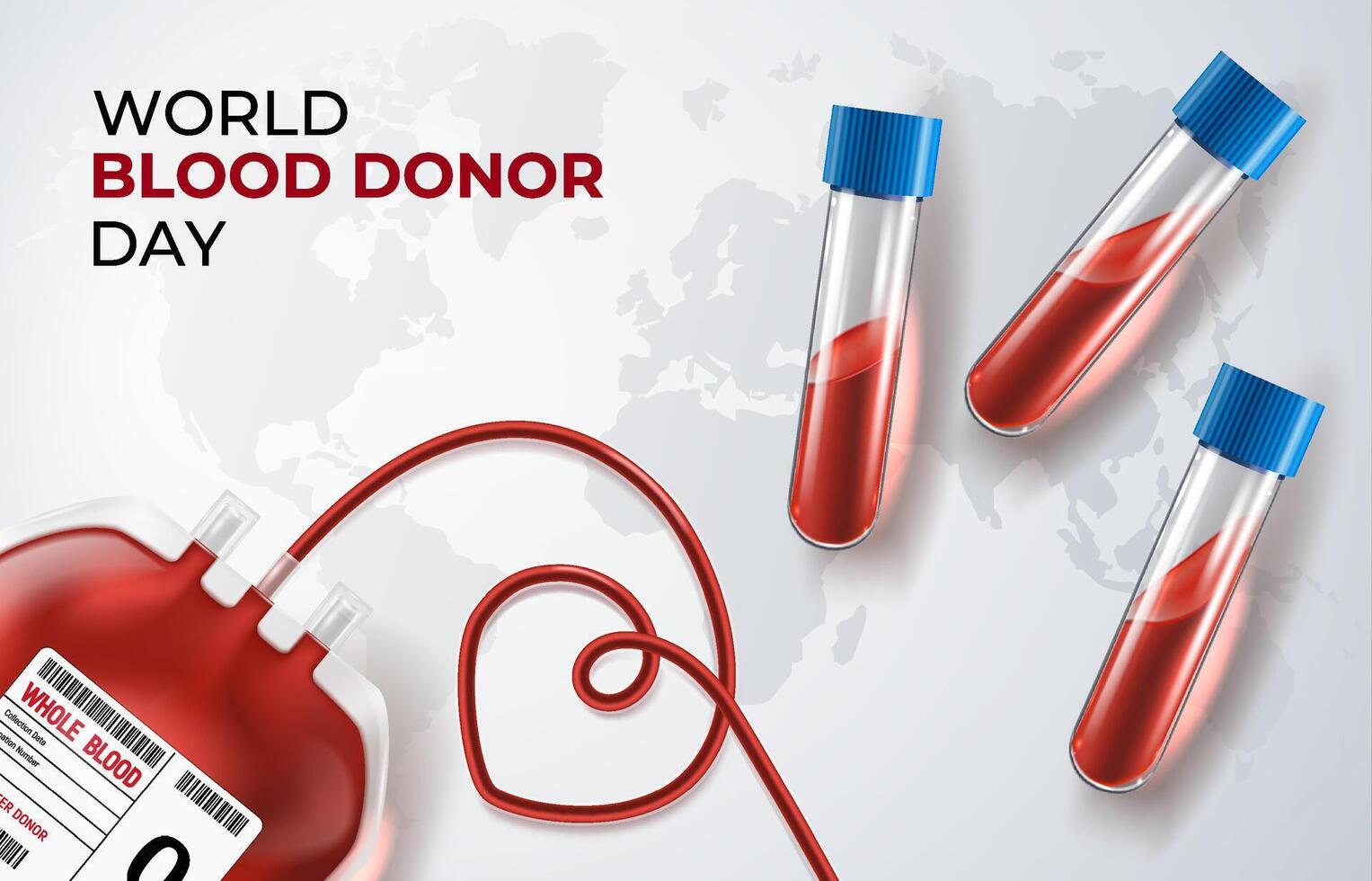 World Blood Donor Day Realistic Background with Blood Samples vector