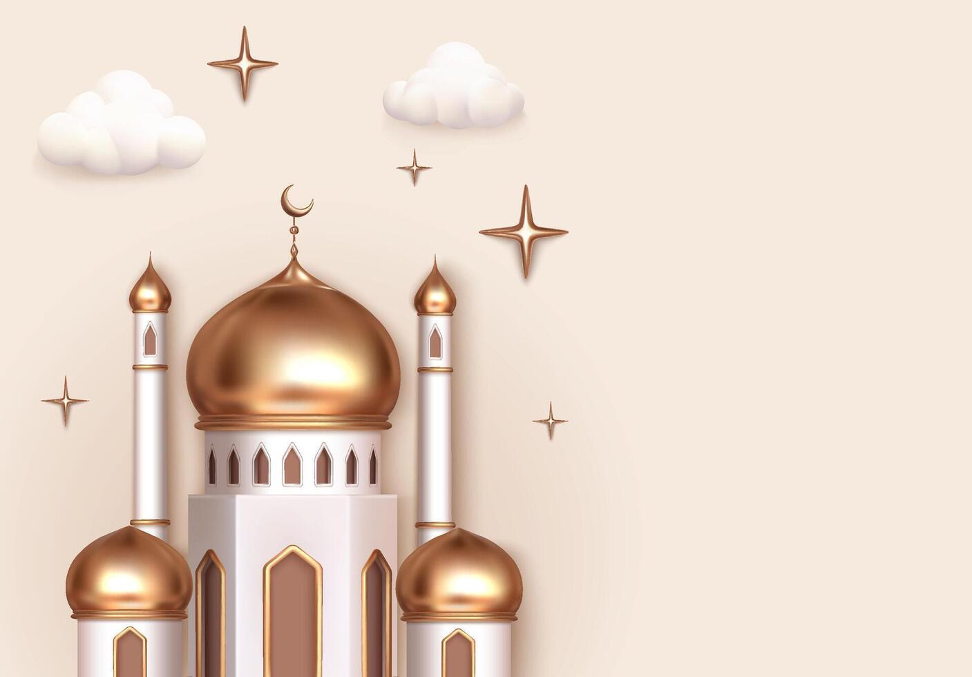 Realistic Eid al-adha Background with Golden Mosque vector