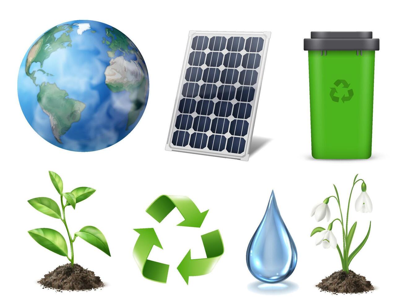Eco Realistic Elements Original set vector