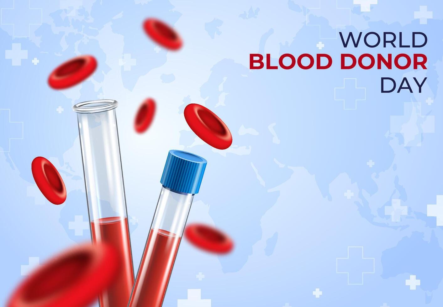 World Blood Donor Day Realistic Background with red blood cells vector