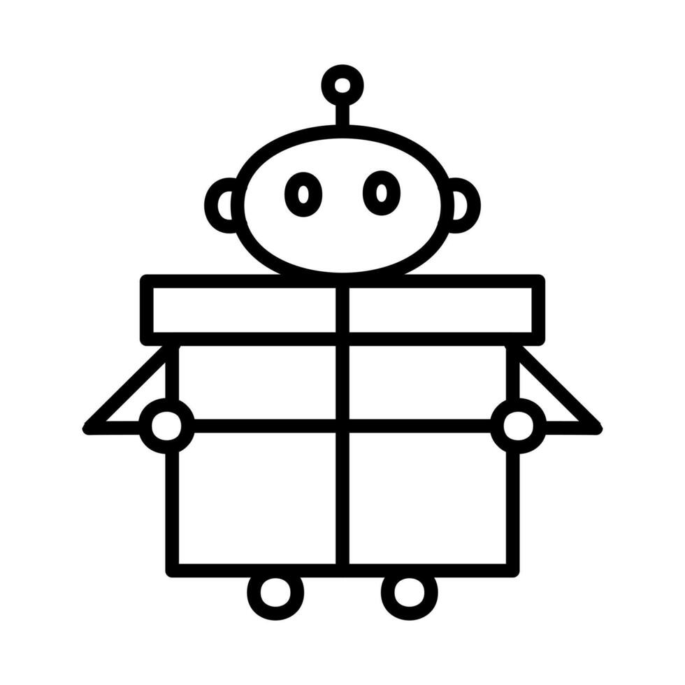 Logistics Delivery with Robotic Transport vector