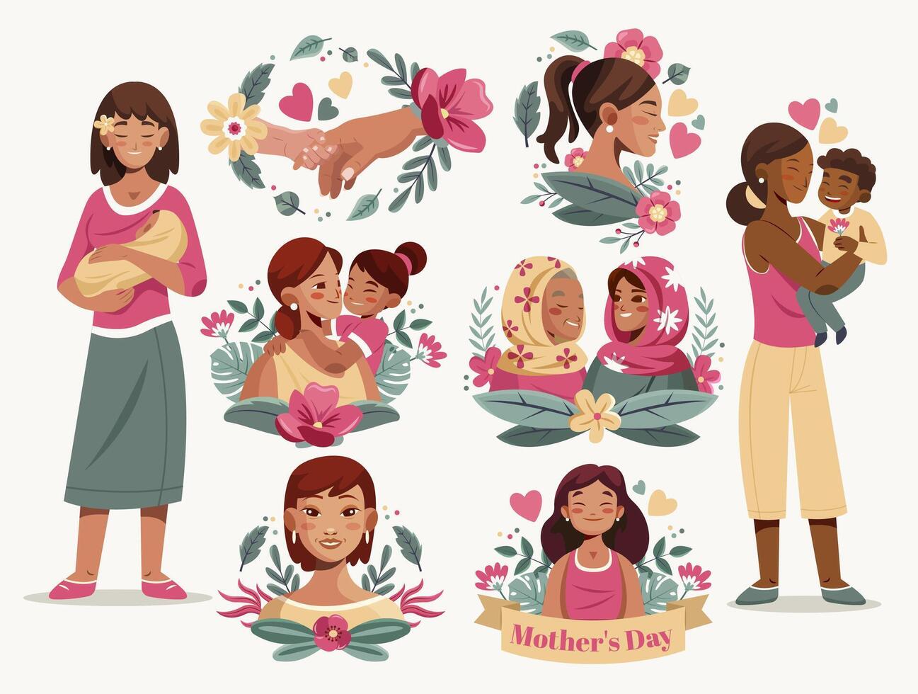 CUTE LITTLE BABIES ORIGINAL SET vector