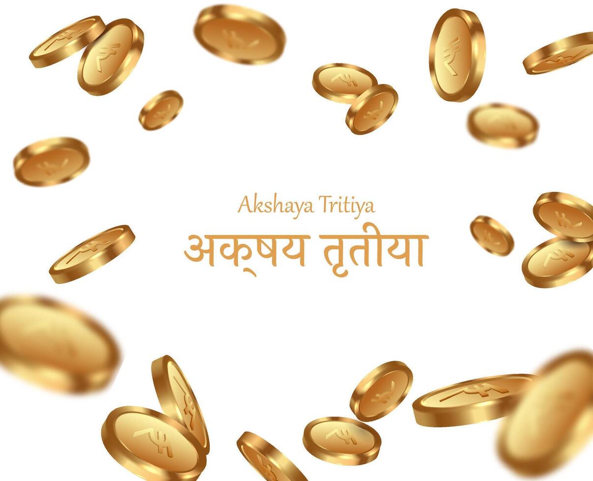 Akshaya Tritiya Realistic Background with Coins vector