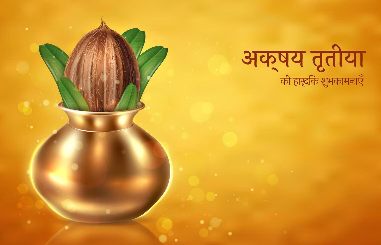 Akshaya Tritiya Realistic Golden Background vector