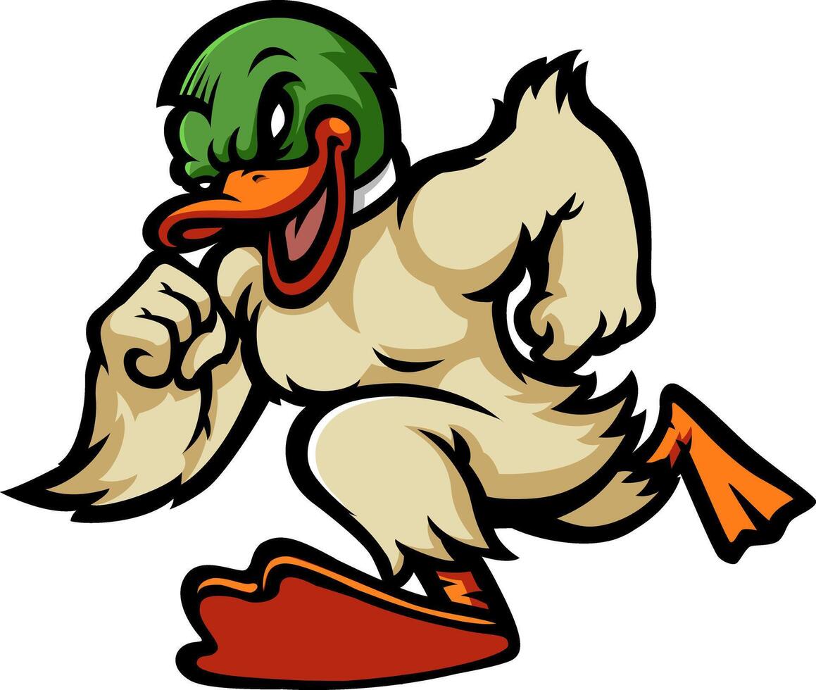 Duck Running Mascot Cartoon Design vector