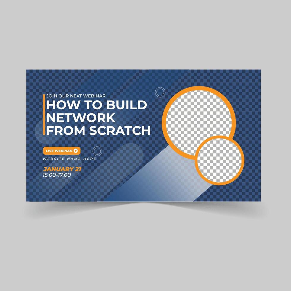 Promotional Thumbnail Design for Corporate Online Events, Webinars, Virtual Summits, Workshops, and Digital Advertising vector