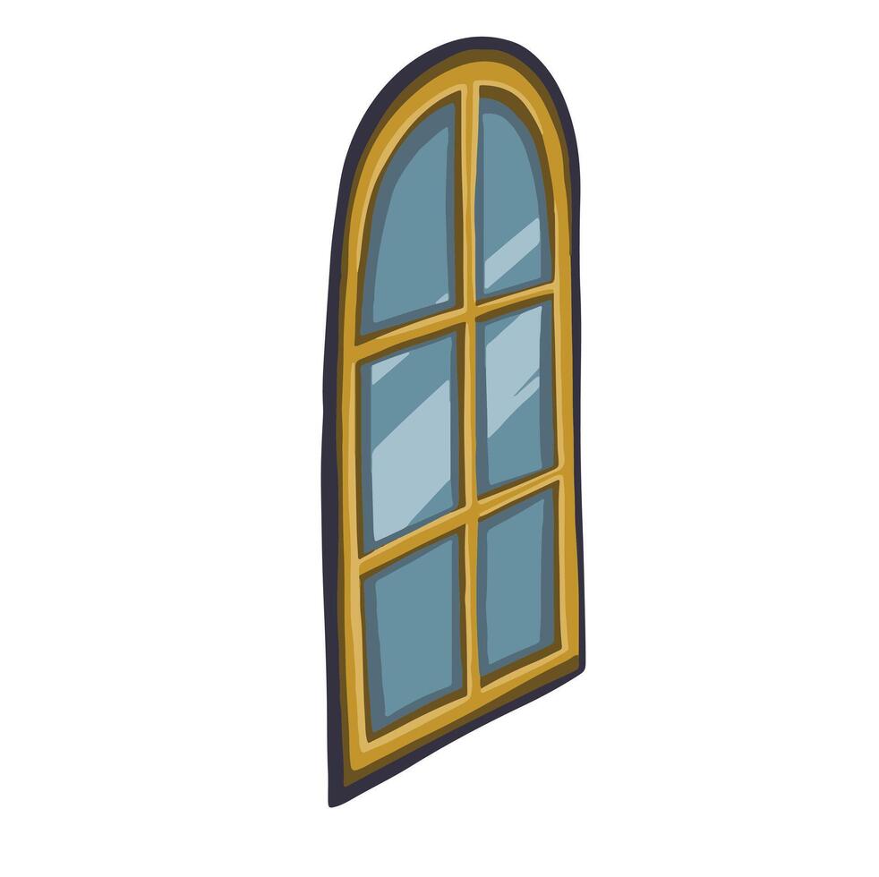 window in perspective hand drawn illustration vector