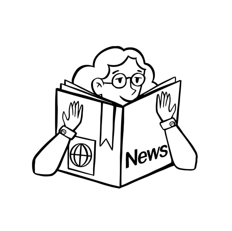 Girl fits news Flat style vector