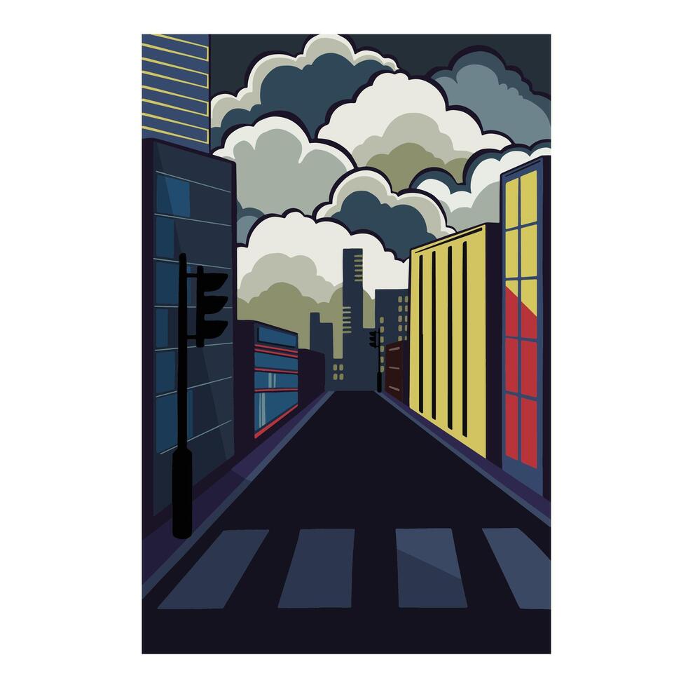 road for cars color illustration made by hand vector
