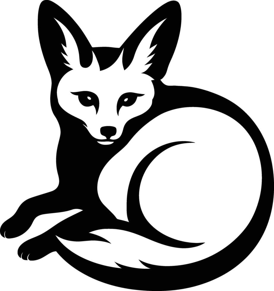 Fox Elegant Silhouette Graphic, Stylish Fox Art vector
