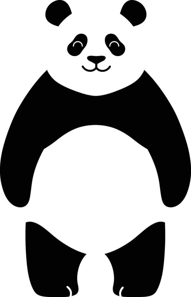 Panda Cute Silhouette Graphic, Panda Bear Design vector