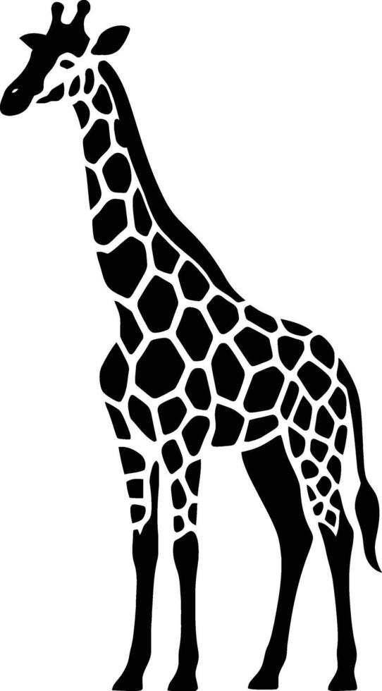 Minimalist giraffe silhouette design, Black and white giraffe art vector