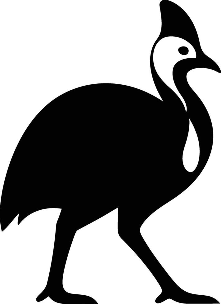 Cassowary Elegant Silhouette, Giant Bird Graphic vector