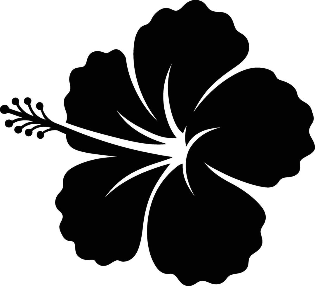 Stylish hibiscus flower graphic black and white, Black hibiscus flower modern design vector