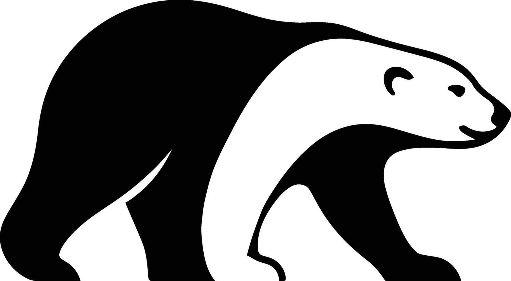 Polar Bear Walking Silhouette, Minimal Arctic Bear vector