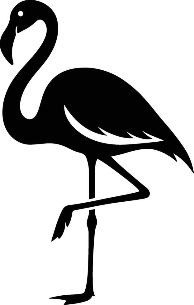 Flamingo Elegant Bird, Graceful Flamingo Silhouette Art vector