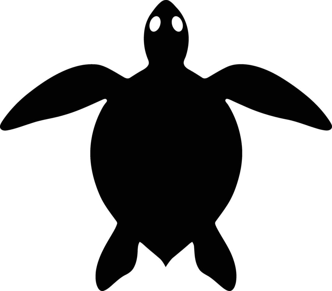 Simple Turtle Silhouette Black Style, Clean Turtle Outline vector