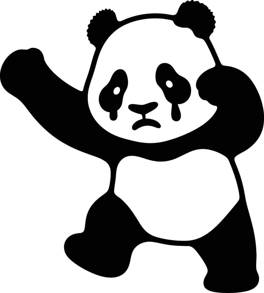 Sad Panda Cartoon Expression, Upset Panda Illustration for Emotive Design vector