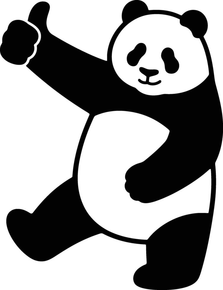 Panda Thumbs Up Graphic Icon, Friendly Panda Cartoon for Sticker Pack vector