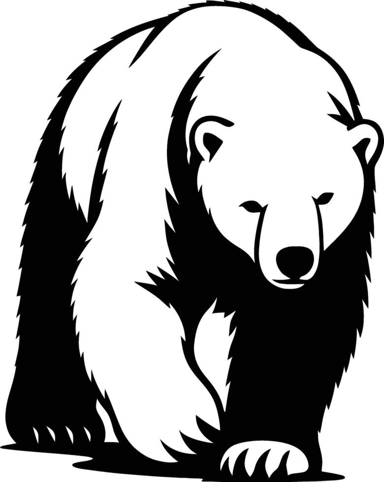 Polar Bear Powerful Outline, Striking Polar Bear Silhouette Art vector