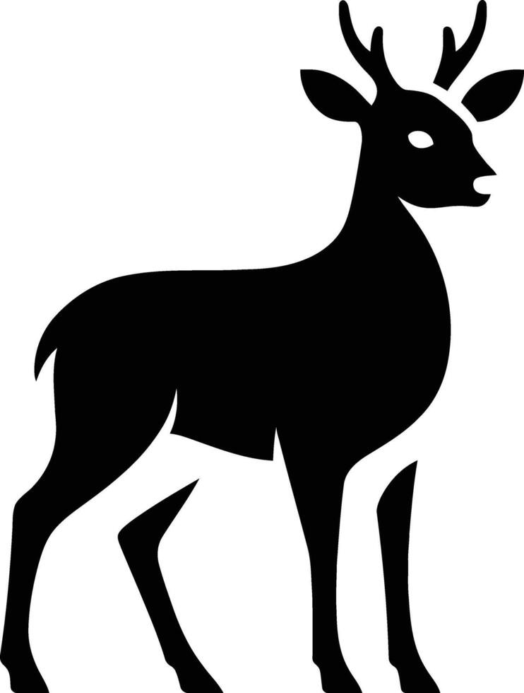 Deer animal black shape silhouette, Minimal deer graphic silhouette vector