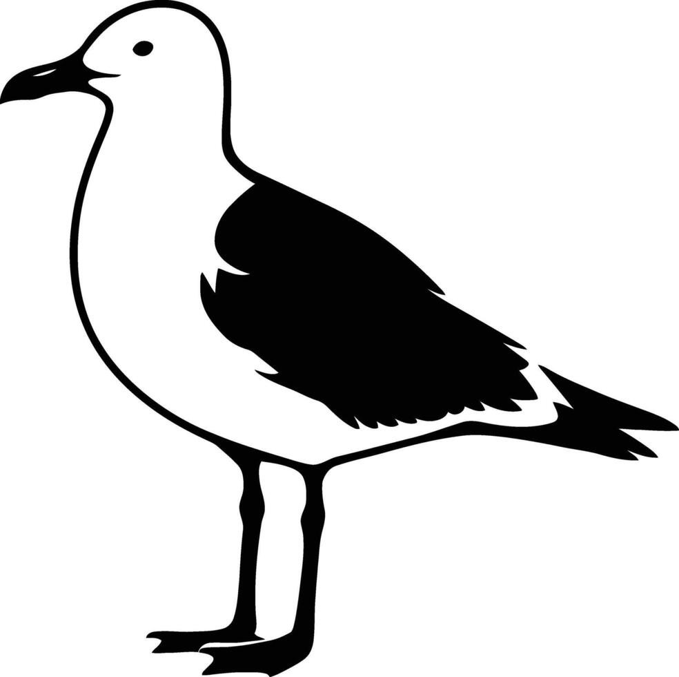 Seagull Simple Silhouette Art, Flying Seagull Graphic vector
