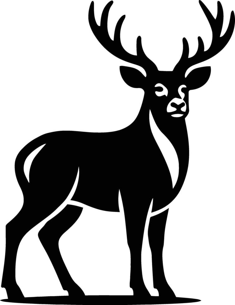 Majestic deer bold silhouette, Graceful wild deer shape vector