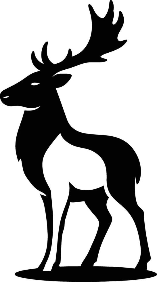 Majestic deer white and black art, Noble deer profile design vector