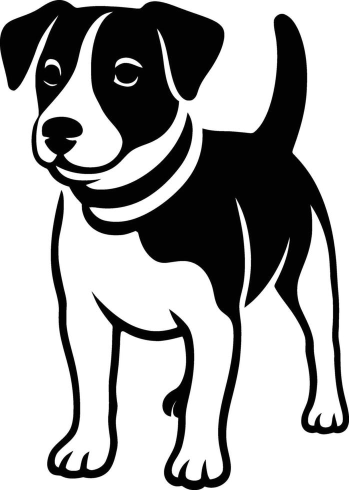 Jack Russell Terrier Art, Cute Dog Silhouette Illustration vector