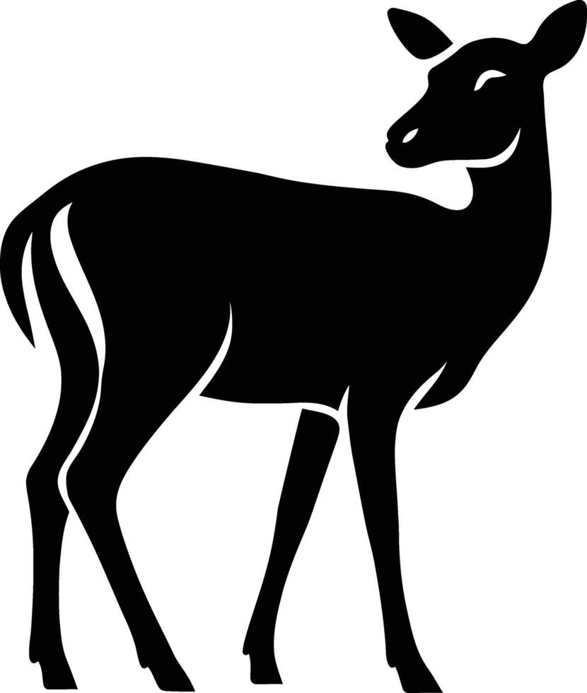 Doe silhouette wild nature design, Wildlife female deer silhouette vector
