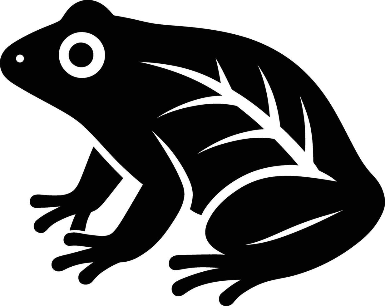 Frog Leaf Style Silhouette, Stylized Frog Graphic vector